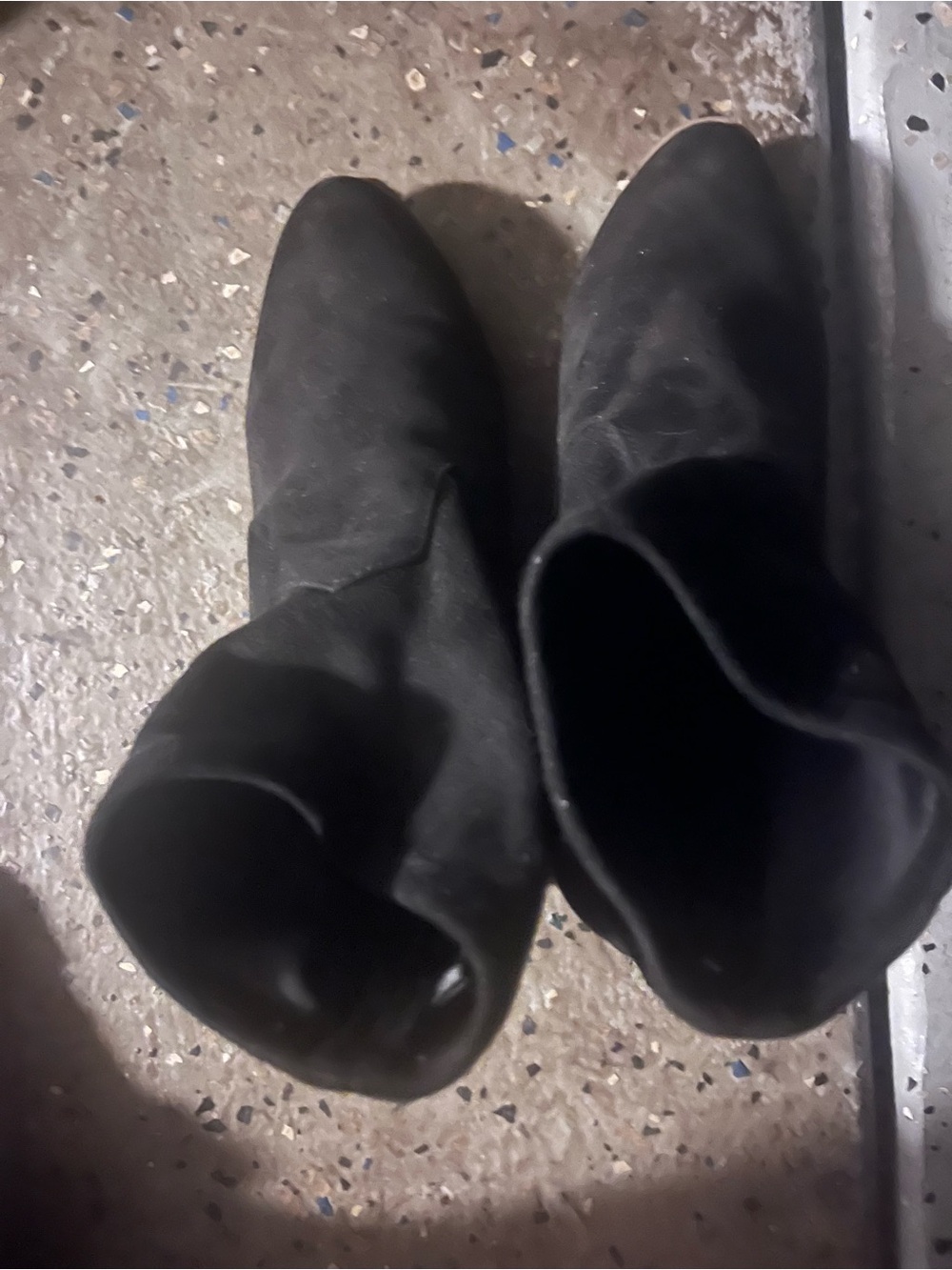 a.n.a Black Suede Stacked Heel Ankle Boots JCPenney block slouchy 9 - Picture 2 of 6